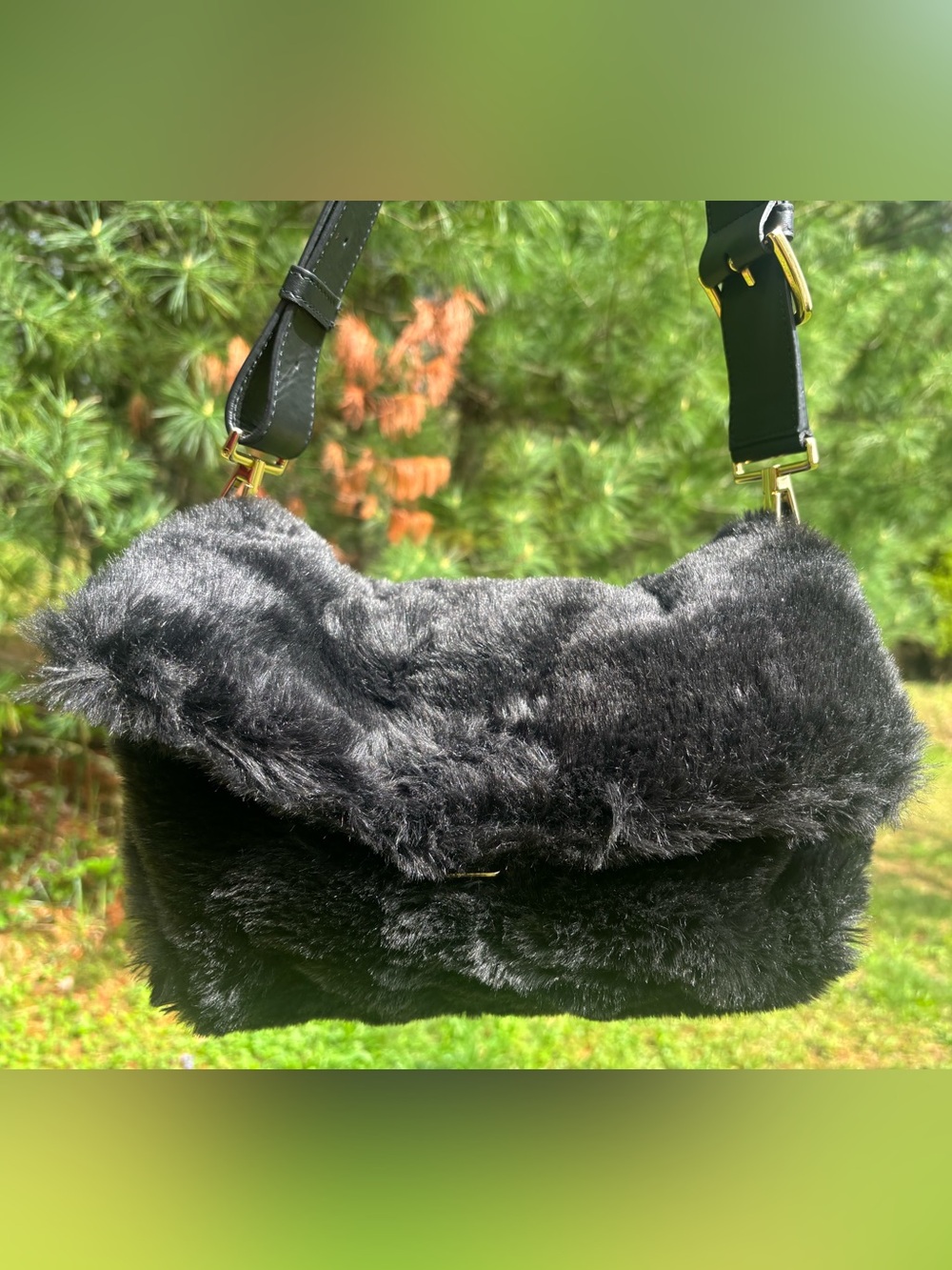 Furla Faux Fur Shoulder Bag